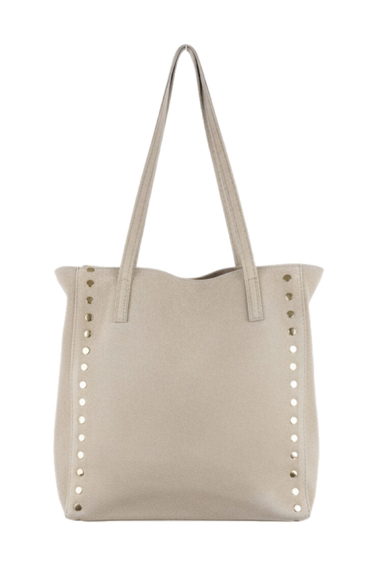 Bolso De Piel Biege Oscuro