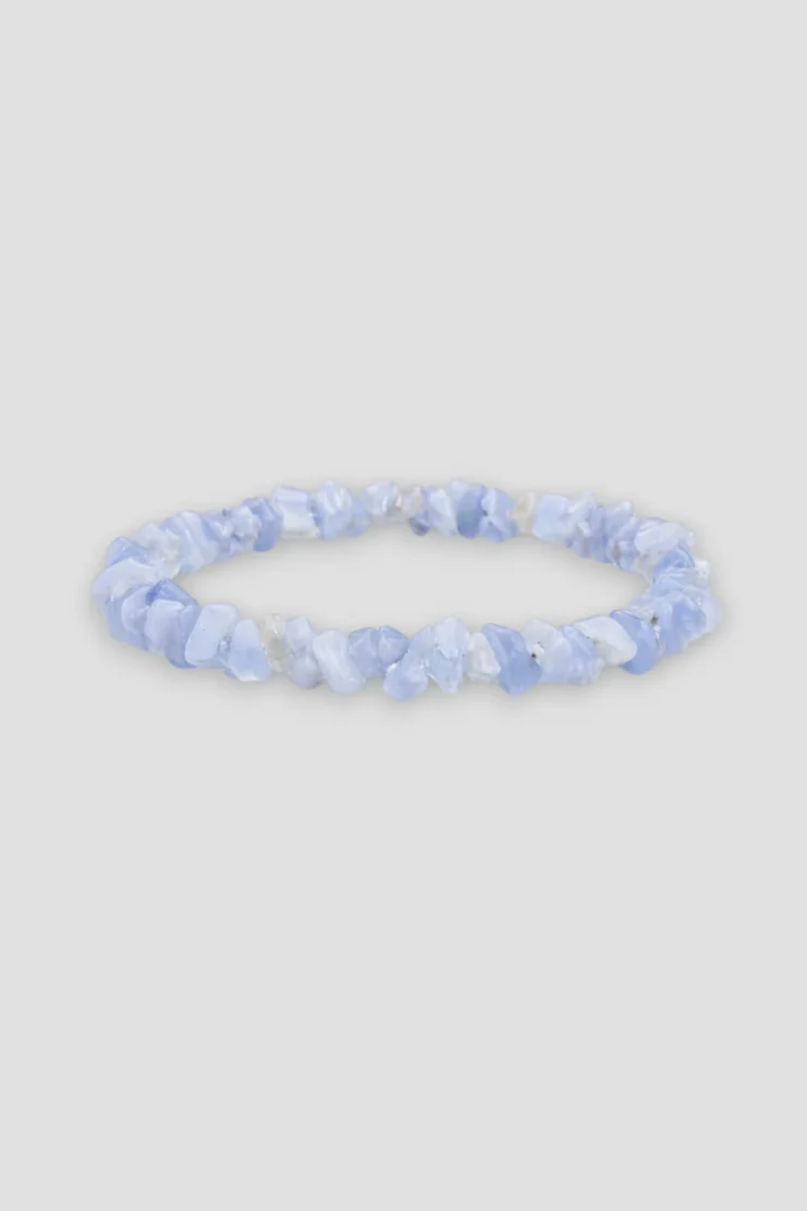 Pulsera Chips Calcedonia Azul
