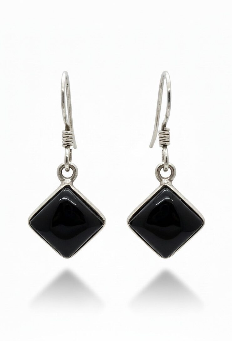 Pendientes Turmalina Cubo - Plata Ley 925