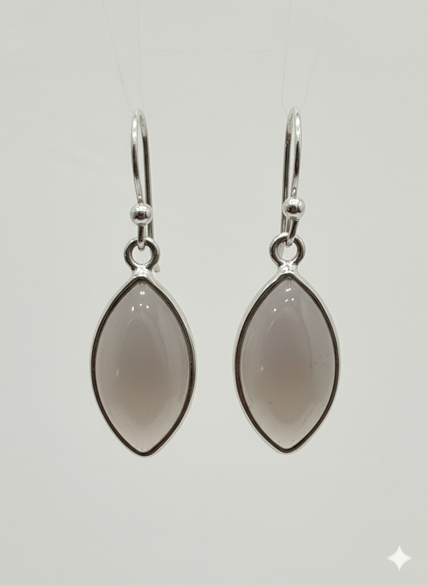 Pendientes de Cuarzo Ahumado Pico - Plata Ley 925