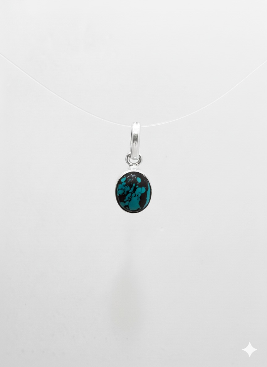 Colgante Ovalo Turquesa - Plata de Ley 925