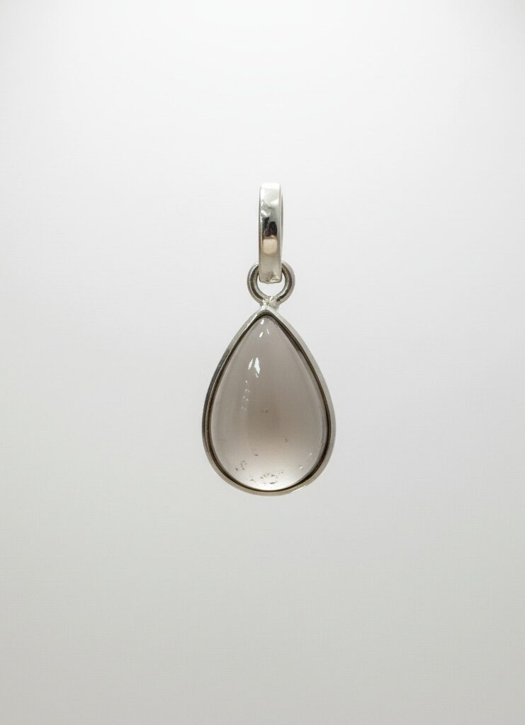 Colgante Cuarzo Ahumado Gota Mediano - Plata de Ley 925