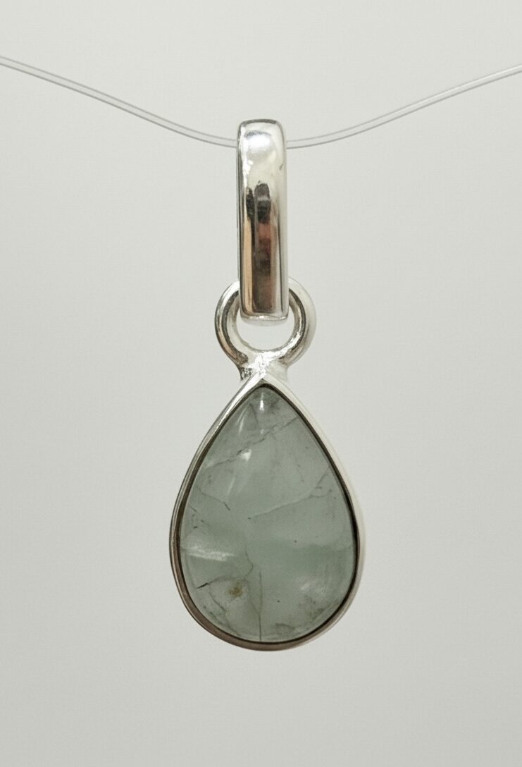 Colgante Aguamarina Gota Mediano - Plata de Ley 925
