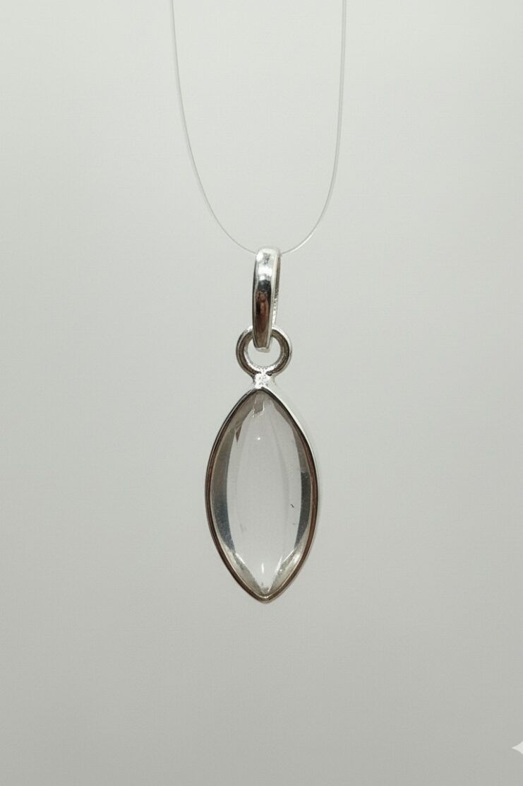 Colgante Cuarzo Cristal Pico Mediano - Plata de Ley 925