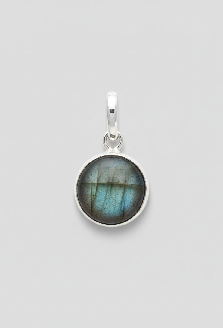Colgante Labradorita Circulo Grande - Plata Ley 925