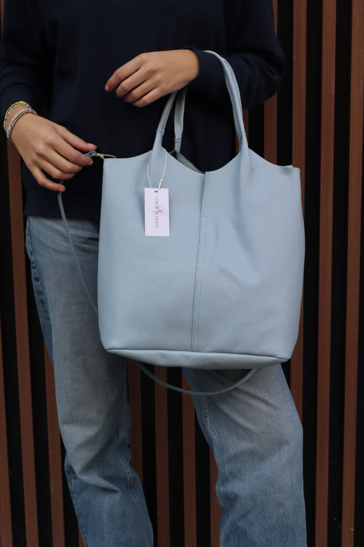 Bolso Nube Azul Cielo Piel