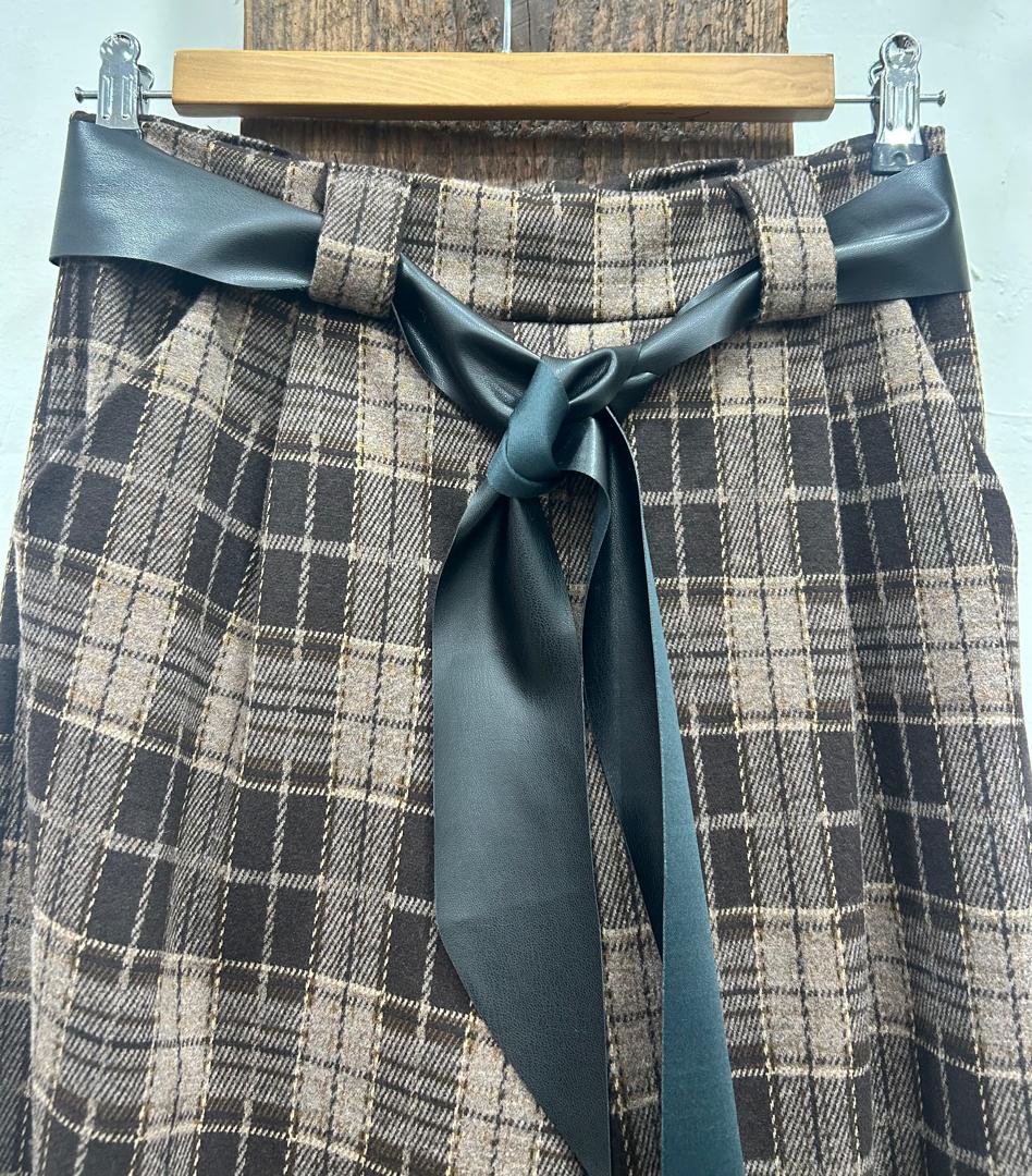 Pantalon Cuadro Con Cinturón - Imagen 3