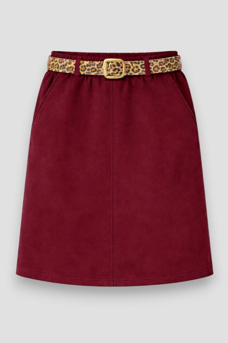 Falda Estilo Ante Y Cinturon