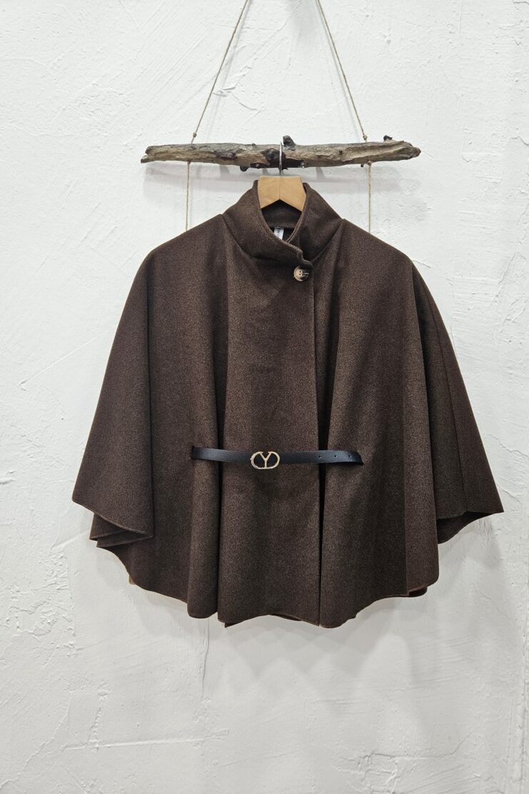 Poncho Chevrón Con Cinturón