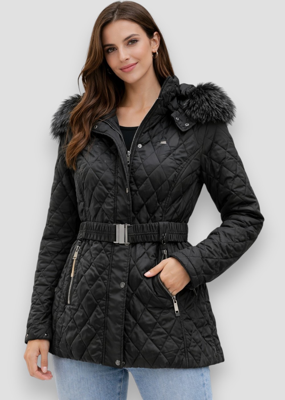 Parka Cinturón Negra XL - Imagen 2