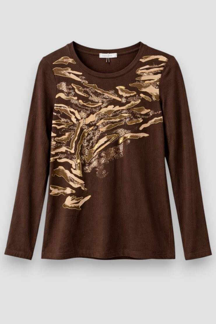 Camiseta  ML Animal Print Marrón - M