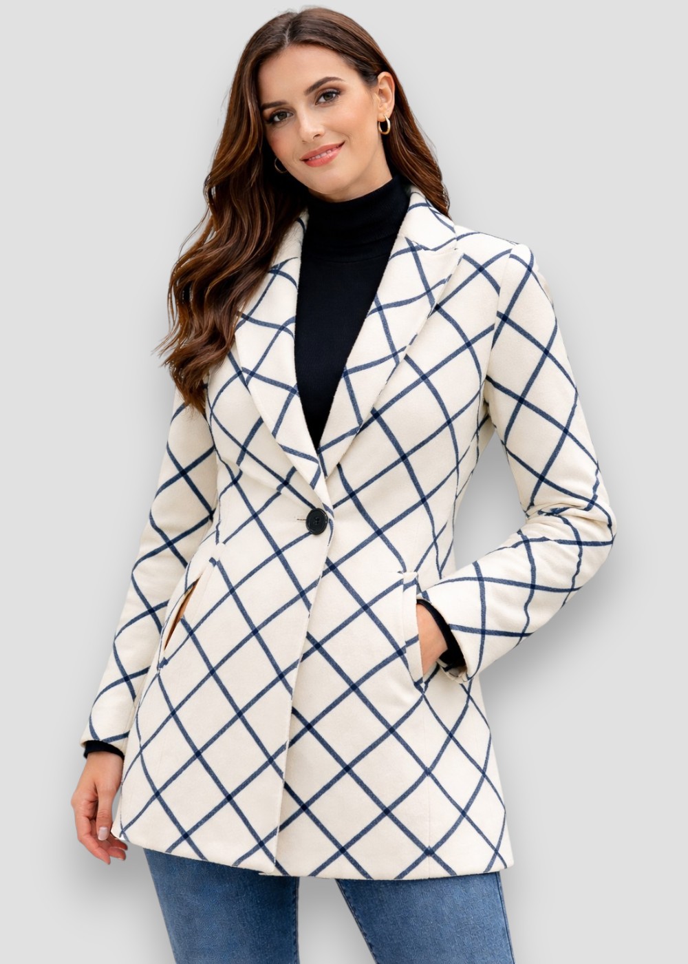 Abrigo Rombos Negros T48 - Imagen 2