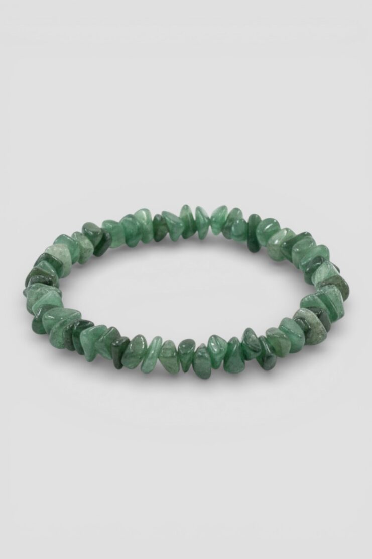 Pulsera Elástica De Chips De Cuarzo Verde