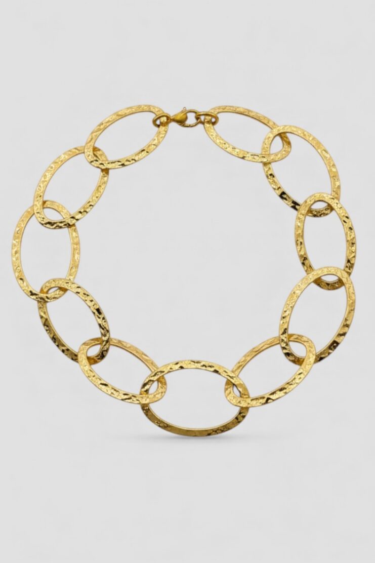Pulsera Dorada De Eslabones Ovalados