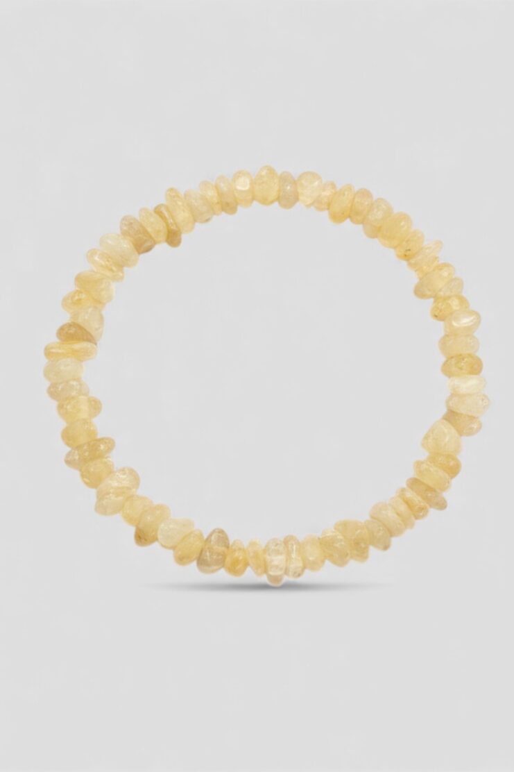 Pulsera Elástica Con Chips de Ámbar Claro