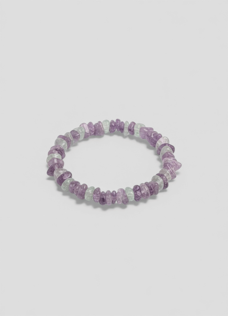 Pulsera Elástica De Chips Fluorita Arcoíris