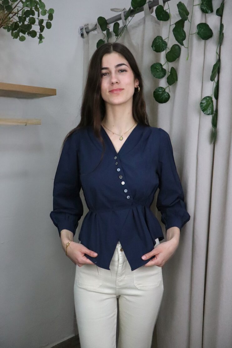 Camisa Cruzada Vera Azul Marino