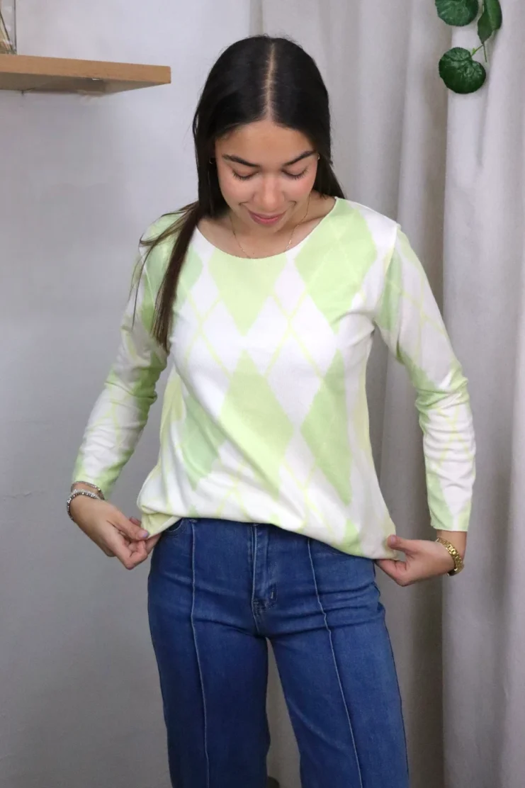 Jersey Rombo Punto Fino Verde