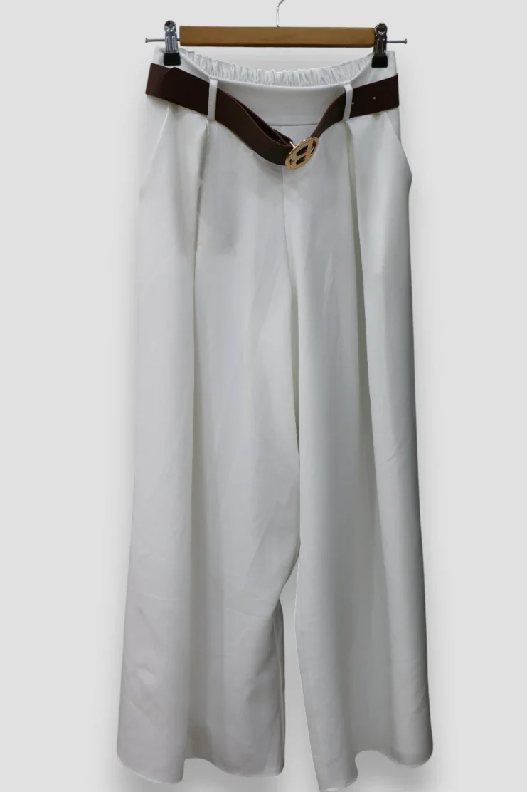Pantalón Palazzo Liso Blanco