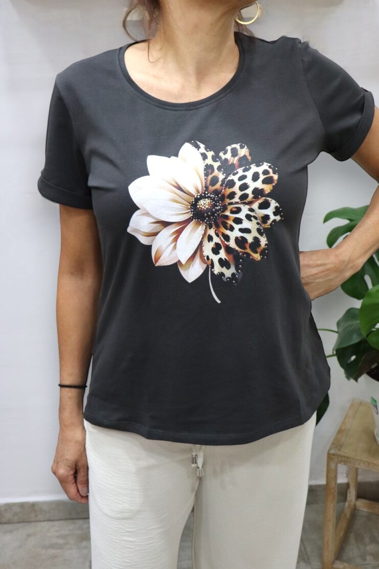 Camiseta Flor Animal Print
