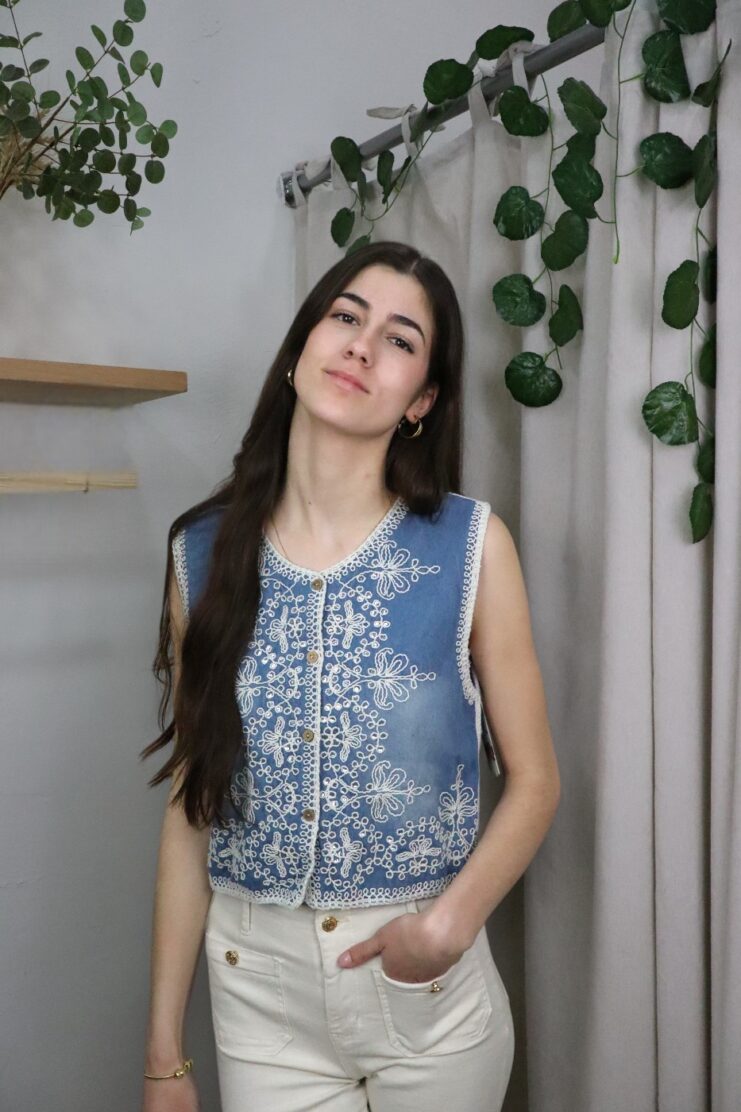 Chaleco Vaquero Bordado Ana