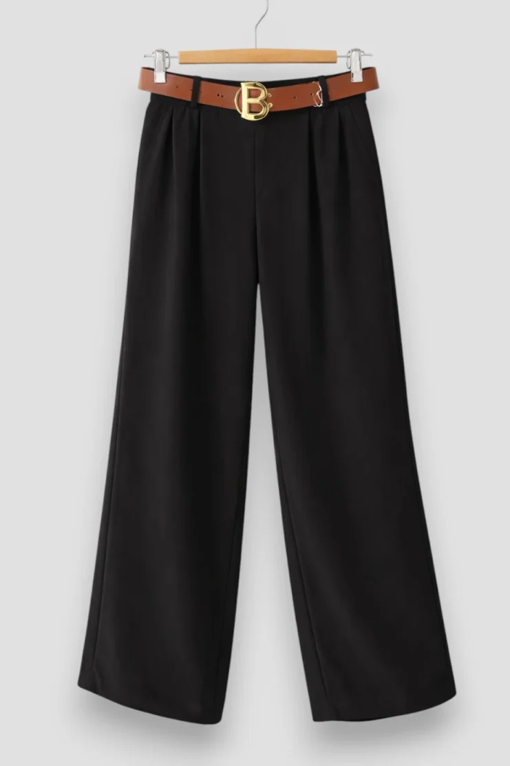 Pantalón Palazzo Liso Negro