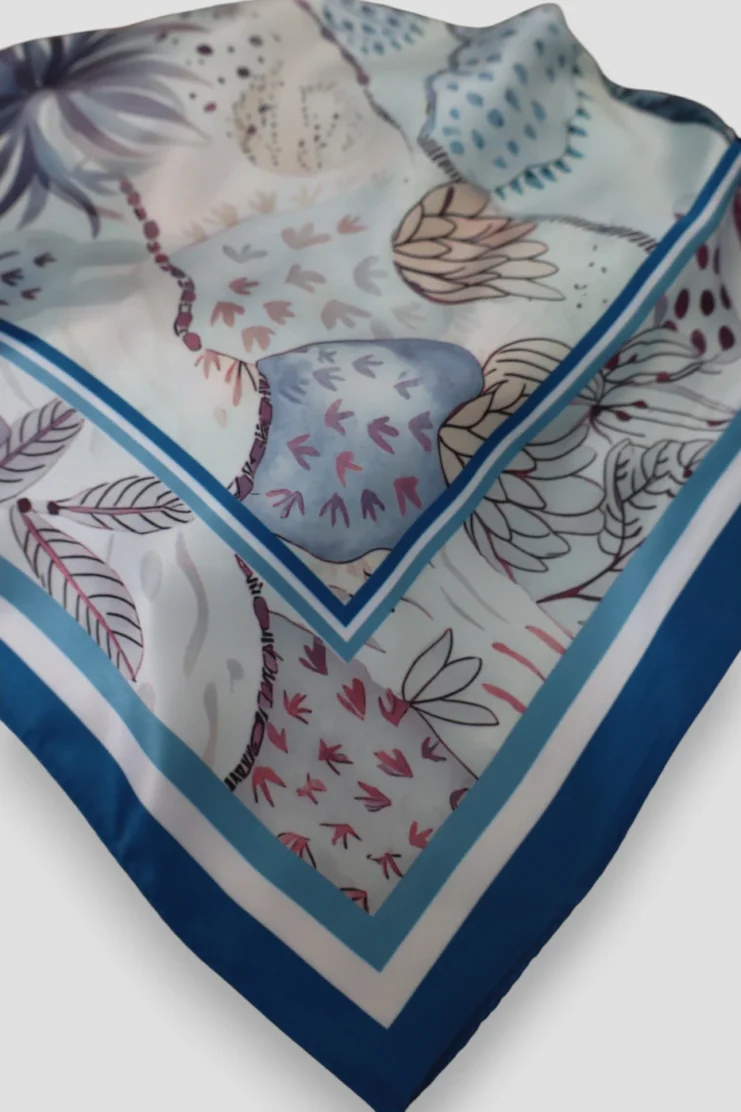 Pañuelo Floral Azul