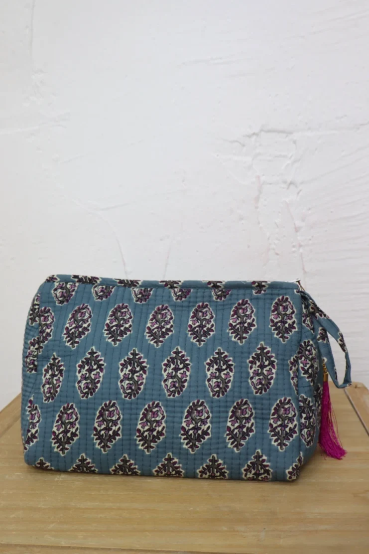 Neceser Estampado Triangular Azul