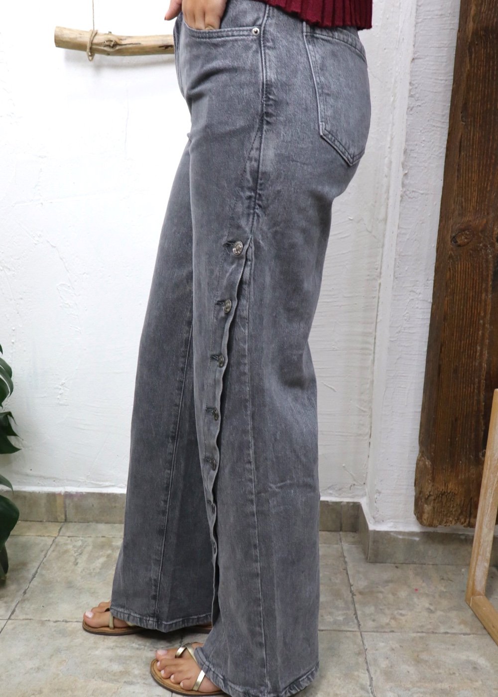 Vaquero Botones Gris - Imagen 2